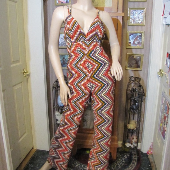 Privy Red, Yellow & Black Jumpsuit size L - Picture 3 of 8